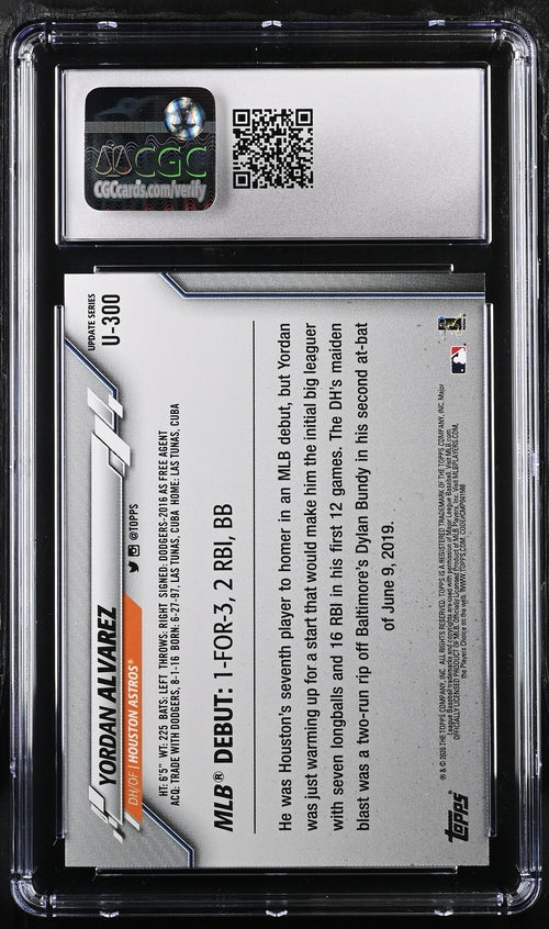 2020 Topps Update #U-300 Yordan Alvarez CGC 9.5 (Rookie)