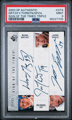 2003-04 SP Authentic Sign of the Times #GTS Wayne Gretzky/Joe Thornton/Jason Spezza #11/25 PSA 9 | Eastridge Sports Cards