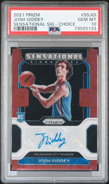 2021-22 Panini Prizm Sensational Signatures Choice Prizm #SSJGI Josh Giddey PSA 10 (Rookie)