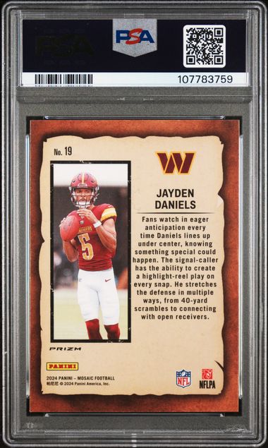 2024 Panini Mosaic Notoriety Green #19 Jayden Daniels PSA 9 (Rookie)