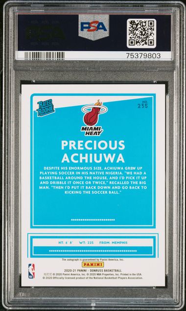 2020-21 Panini Donruss Signatures Red Choice #235 Precious Achiuwa #16/99 PSA 10 (Rookie)