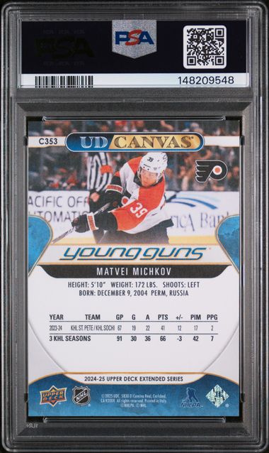 2024-25 Upper Deck UD Canvas #C353 Matvei Michkov PSA 9 (Rookie)