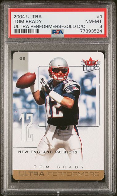 2004 Fleer Ultra Ulra Performers Gold Die-Cut #1 Tom Brady PSA 8