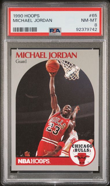 1990-91 Hoops #65 Michael Jordan PSA 8