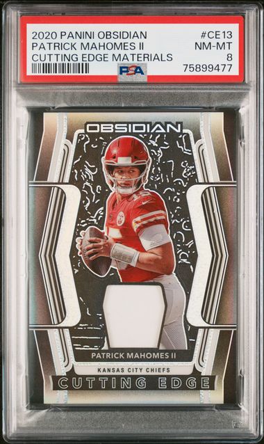 2020 Panini Obsidian Cutting Edge Materials #CE13 Patrick Mahomes II #02/50 PSA 8
