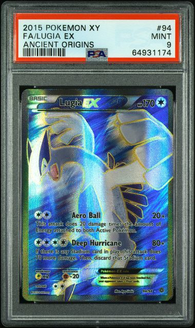 2015 Pokemon Ancient Origins #94 Lugia EX - Full Art PSA 9