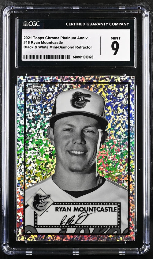 2021 Topps Chrome Platinum Anniversary Black & White Mini-Diamond Refractor #16 Ryan Mountcastle CGC 9 (Rookie)