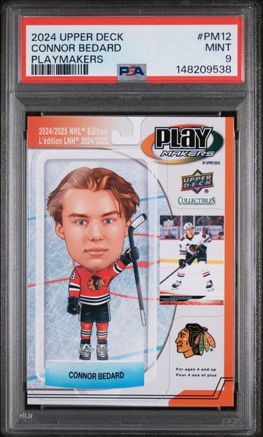 2024-25 Upper Deck Playmakers #PM12 Connor Bedard PSA 9
