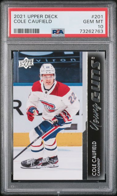 2021-22 Upper Deck #201 Cole Caufield PSA 10 (Rookie)