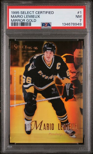 1995-96 Select Certified Mirror Gold #1 Mario Lemieux PSA 7