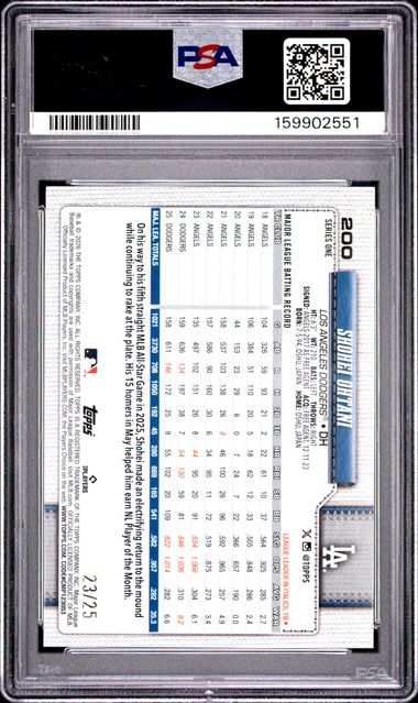 2026 Topps Orange Diamante #200 Shohei Ohtani # 23/25 PSA 7