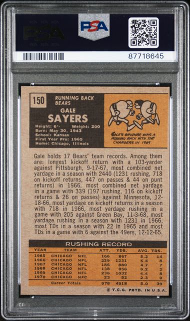 1971 Topps #150 Gale Sayers PSA 6 | Eastridge Sports Cards