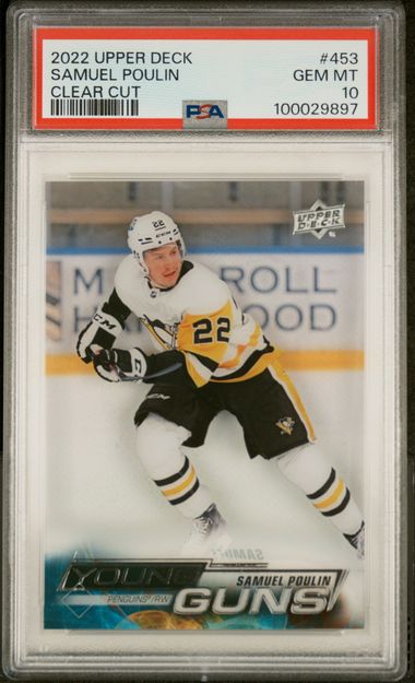 2022-23 Upper Deck Clear Cut #453 Samuel Poulin PSA 10 (Rookie)