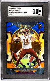 2022 Panini Select Blue/Orange Die-Cut Prizm #76 Sam Howell #25/35 SGC 10 (Rookie)