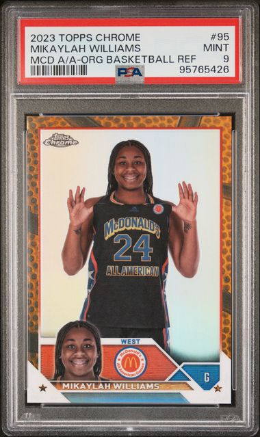 2023 Topps Chrome McDonald's All American Orange Basketball Refractor #95 Mikaylah Williams #22/25 PSA 9
