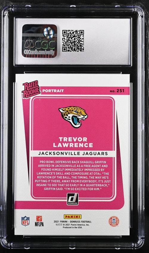 2021 Donruss Portrait  #251 Trevor Lawrence CGC 9.5 (Rookie)