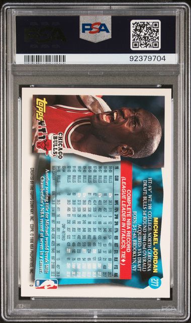 1995-96 Topps #277 Michael Jordan PSA 8