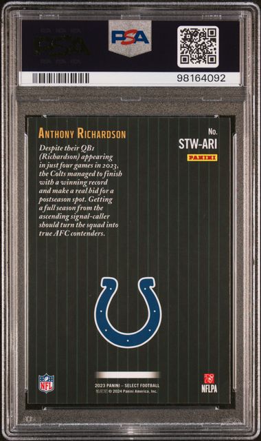 2023 Panini Select Score Throwback #STWARI Anthony Richardson PSA 10 (Rookie)