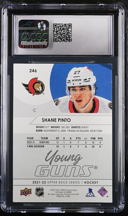 2021-22 Upper Deck #246 Shane Pinto CGC 8 (Rookie)