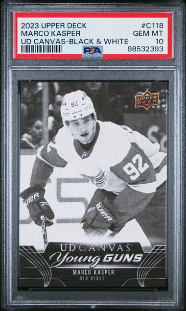 2023-24 Upper Deck Canvas Black & White #C118 Marco Kasper PSA 10 (Rookie)