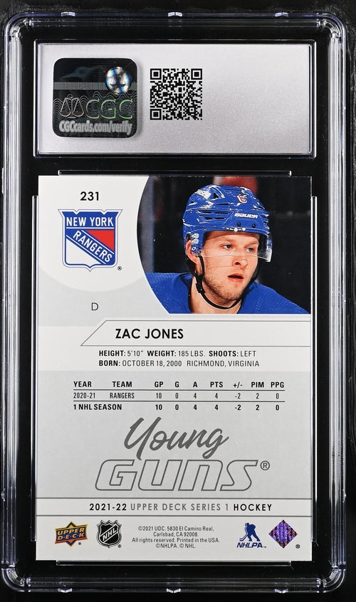 2021-22 Upper Deck #231 Zac Jones CGC 9 (Rookie)