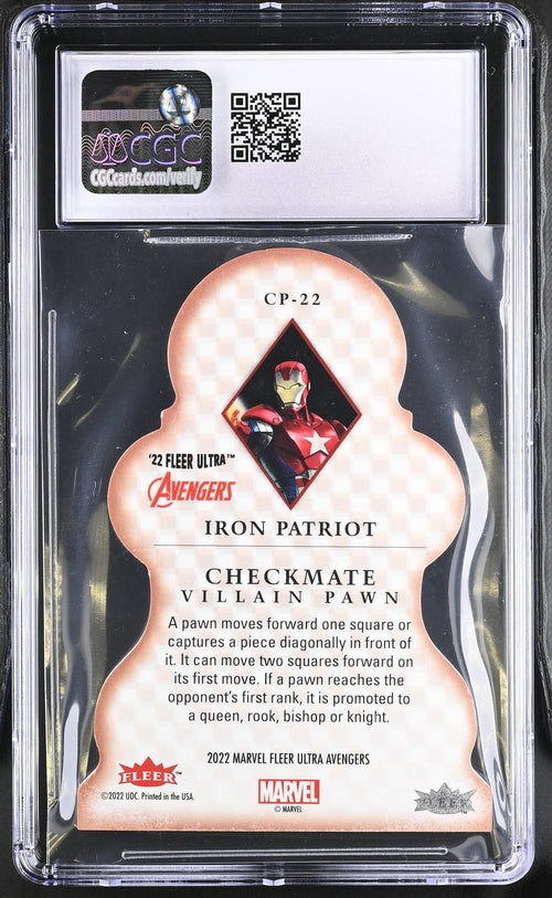 2023 Fleer Ultra Avengers Checkmate #CP-22 Iron Patriot CGC 9
