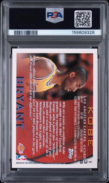 1996-97 Topps #138 Kobe Bryant PSA 9 (Rookie)