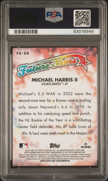 2023 Topps Chrome Future Stars #FS20 Michael Harris II PSA 9 (Rookie)