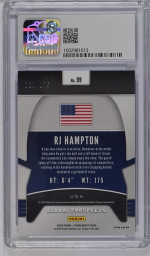 2020-21 Panini Prizm Draft PIcks Fast Break Blue #99 RJ Hampton #020/175 CGC 9.5 (Rookie)