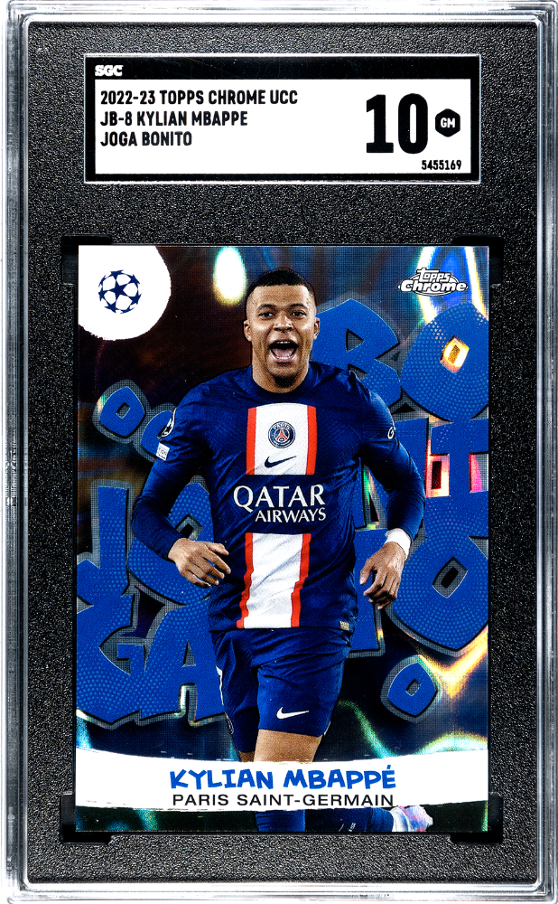 2022-23 Topps Chrome UEFA Club Champions Joga Bonito #JB-8 Kylian Mbappe SGC 10