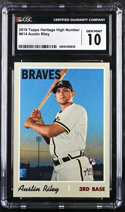 2019 Topps Heritage High Number #614 Austin Riley CGC 10 (Rookie)