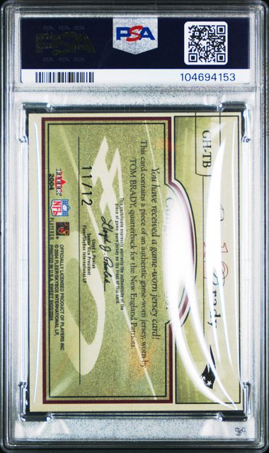 2004 Fleer Sweet Sigs Gridiron Heroes Jersey Black #GHTB Tom Brady #11/12 PSA 6 | Eastridge Sports Cards
