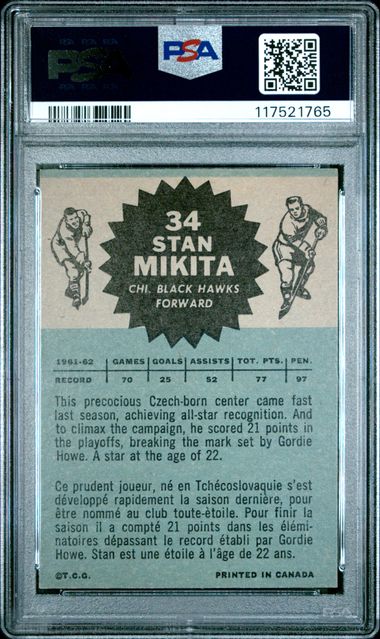 1962-63 Topps #34 Stan Mikita PSA 6