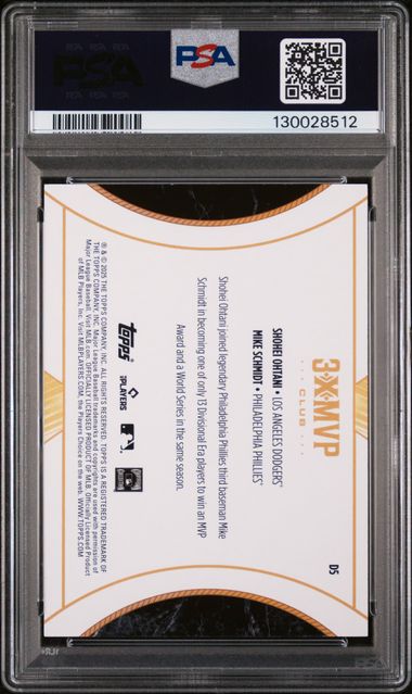2025 Topps Welcome to the Club 3X MVP Dual #D5 Shohei Ohtani/Mike Schmidt PSA 9