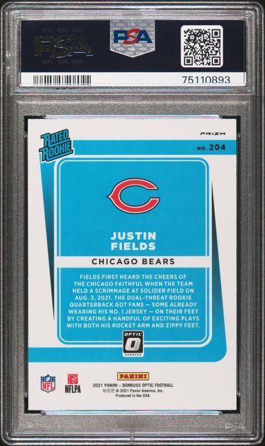 2021 Donruss Optic Pink #204 Justin Fields PSA 10 (Rookie)