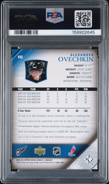 2005-06 Upper Deck #443 Alexander Ovechkin PSA 9 (Rookie)
