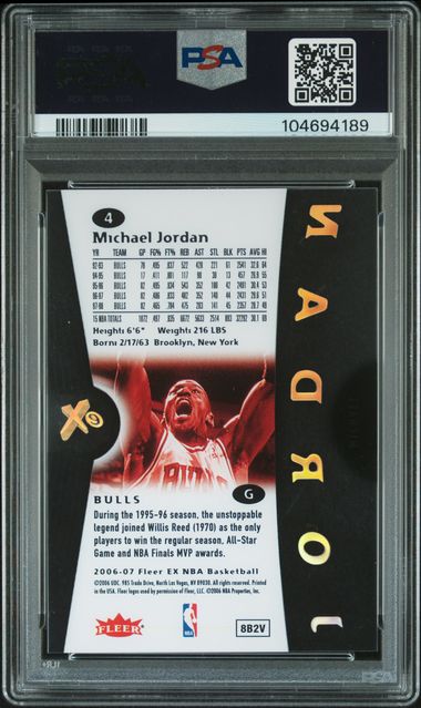 2006-07 Fleer E-X #4 Michael Jordan PSA 8