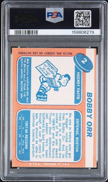1968-69 Topps #2 Bobby Orr PSA 1.5