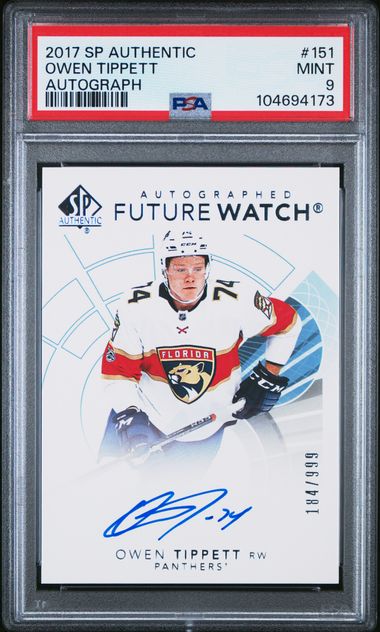 2017-18 SP Authentic #151 Owen Tippett #184/999 PSA 9 (Rookie)