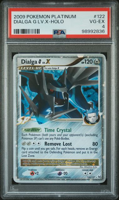 2009 Pokemon Platinum #122 Dialga G LV. X- Holo PSA 4