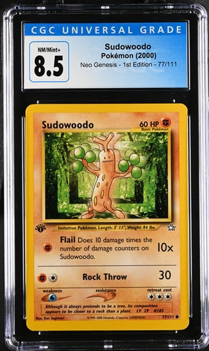 2000 Pokemon Neo Genesis 1st Edition #77 Sudowoodo CGC 8.5
