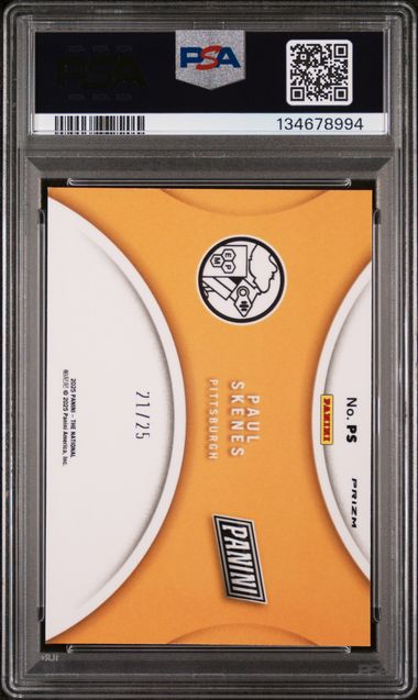2025 Panini The Nation VIP Gold Packs Marketing Color Blast #PS Paul Skenes #21/25 PSA 8