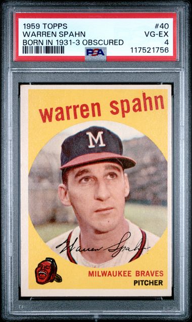 1959 Topps #40 Warren Spahn PSA 4