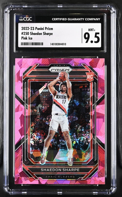 2022-23 Panini Prizm Pink Ice #250 Shaedon Sharpe CGC 9.5 (Rookie)