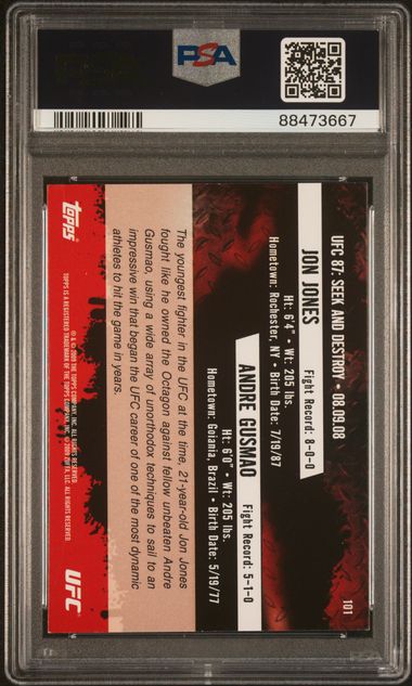 2009 Topps UFC #101 Jon Jones RC vs. Andre Gusmao PSA 8 (Rookie) | Eastridge Sports Cards