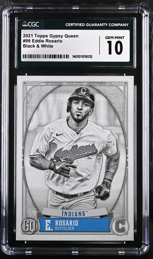 2021 Topps Gypsy Queen Black & White #99 Eddie Rosario #07/50 CGC 10