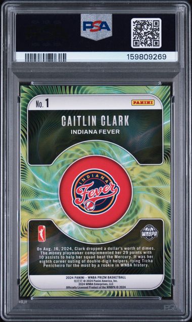 2024 Panini Prizm WNBA Fractal #1 Caitlin Clark PSA 10 (Rookie)