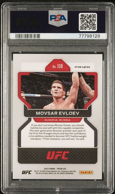 2022 Panini Prizm UFC Silver Prizm #130 Movsar Evloev PSA 10 (Rookie) | Eastridge Sports Cards