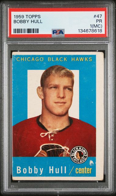 1959-60 Topps #47 Bobby Hull PSA 1(MC)