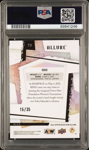 2022 Upper Deck Allure AEW Blue #73 RIHO #15/35 PSA 6 | Eastridge Sports Cards